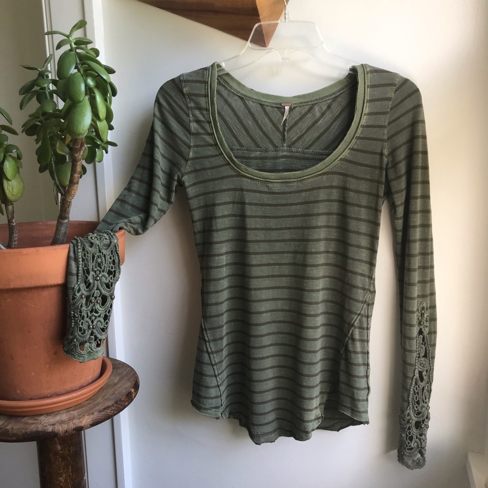 Free People striped long sleeve tee